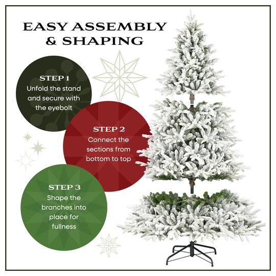 6.5ft. Pre-Lit Snowy Mixed Pine Artificial Christmas Tree, Clear Lights